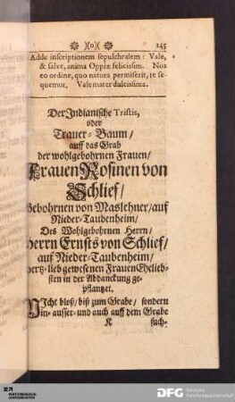 [VII.] Der Indianische Tristis, oder Trauer-Baum...