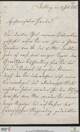 Brief von Joseph von Hammer-Purgstall an Friedrich Creuzer