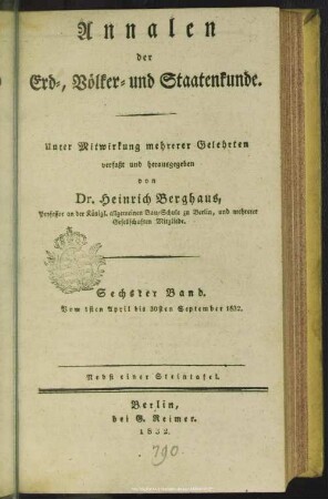 2.R.6.1832+Index: Annalen der Erd-, Völker- und Staatenkunde