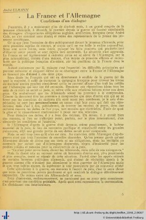 La France et l‘Allemagne