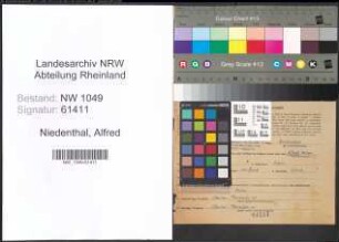 Entnazifizierung Alfred Niedenthal , geb. 01.10.1902 (Kaufmaennischer Angestellter)