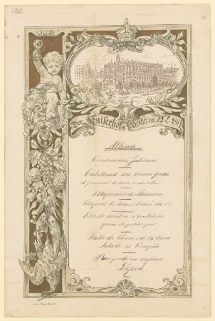 Menükarte : Menü, Kaiserhof