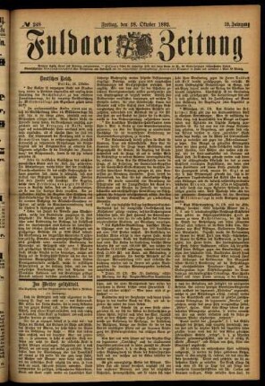 Ausgabe vom Freitag, den 28. Oktober 1892.