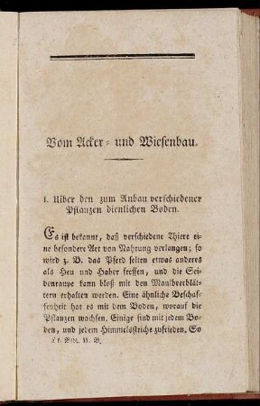 Vom Acker- und Wiesenbau.