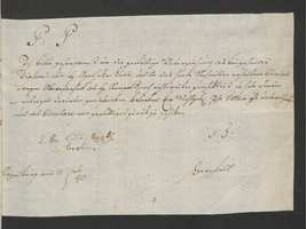 Brief von Arnold Bergfeld an Johann Jacob Kohlhaas