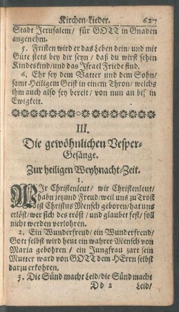 III. Die gewöhnlichen Vesper-Gesänge