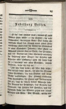 III. Anbethung Gottes.