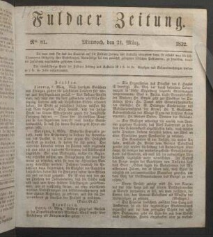 Mittwoch, den 21. März. 1832