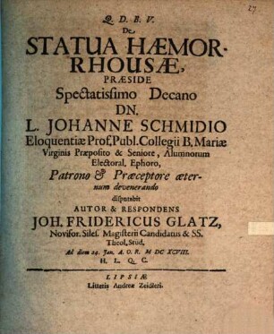 De statua Haemorrhousae