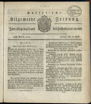 50tes Stueck, Freitag, den 27. April 1810