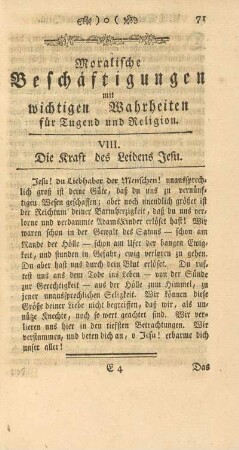 VIII. Die Kraft des Leidens Jesu