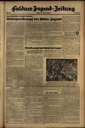 Zweite Ausgabe vom Mittwoch, den 21. Juli 1937.