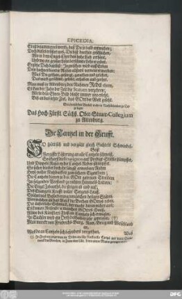 Die Cantzel in der Grufft.