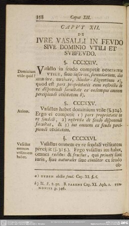 Caput XII. De Iure Vasalli In Feudo Sive Dominio Utili Et Subfeudo
