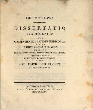 De ectropio : Dissertatio inauguralis
