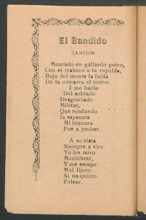 El bandido : Canción