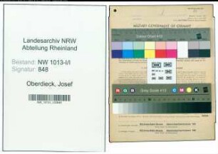 Entnazifizierung Josef Oberdieck , geb. 18.08.1898 (Vorarbeiter)
