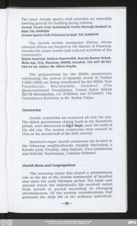 Jewish Sects and Congregations
