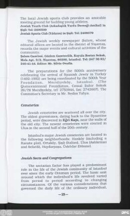 Jewish Sects and Congregations