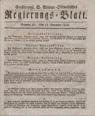 Nr. 21 : 12. November 1819