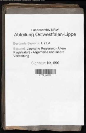 Ausweisungen von Neuwohnerstätten und Kolonaten durch den Magistrat der Stadt Lemgo
