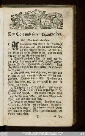 Von Gott und seinen Eigenschaften.