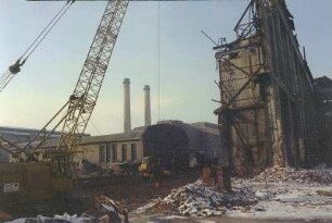 Maschinenhaus Werk II, Labor Leuna, h Schornsteine Vorschaltanlage, Hochbunker, von O