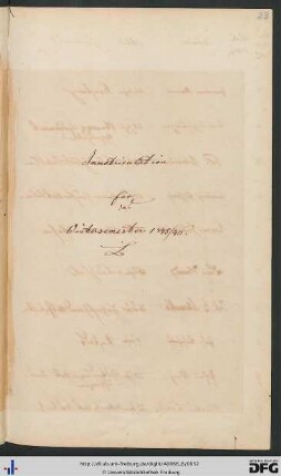 [fol. 23] Wintersemester 1845/46