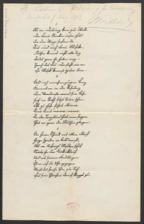 Hochzeitsgedicht für Ludwig und Elisabeth Strecker