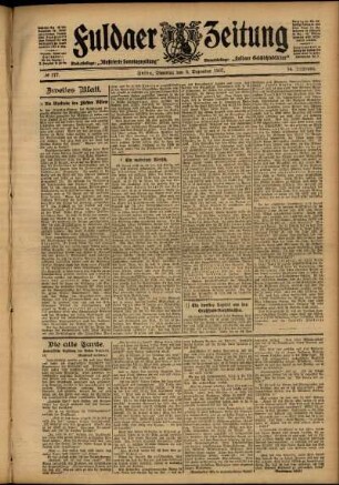 Zweite Ausgabe vom Dienstag, den 03. Dezember 1907.