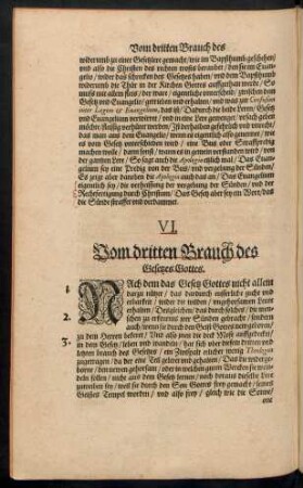 VI. Vom dritten Brauch des Gesetzes Gottes.