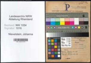 Entnazifizierung Johanna Nievelstein , geb. 13.10.1912 ()