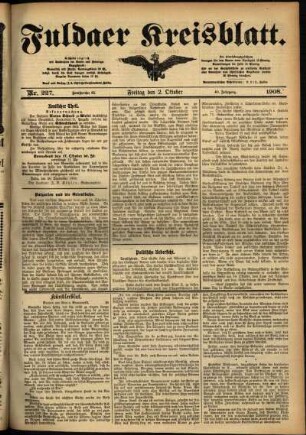 Ausgabe vom Freitag, den 02. Oktober 1908.