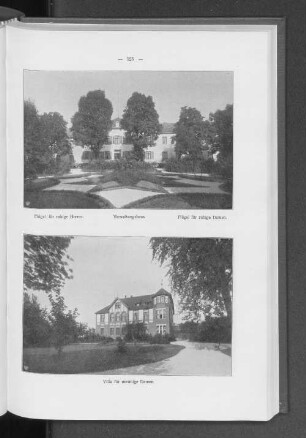 Flügel für ruhige Heeren. Verwaltungshaus. Flügel für ruhige Damen. Villa für unruhige Damen.