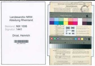 Entnazifizierung Heinrich Drost , geb. 02.03.1904 (Zollbeamter)