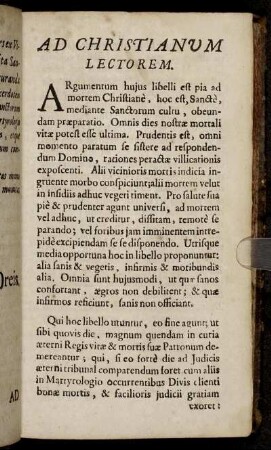 Ad christianum lectorem.