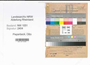Entnazifizierung Otto Pieperbeck , geb. 16.12.1892 (Versicherungsdirektor)