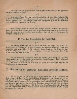 II. Von der Organisation der Centralkasse