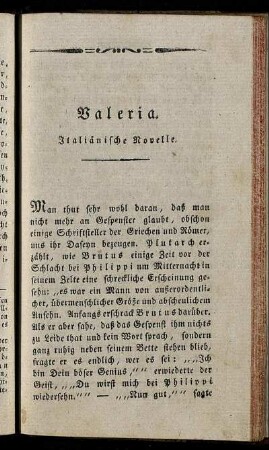 Valeria. Italiänische Novelle.
