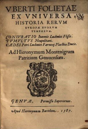 Ex universa historia rerum Europae suorum temporum