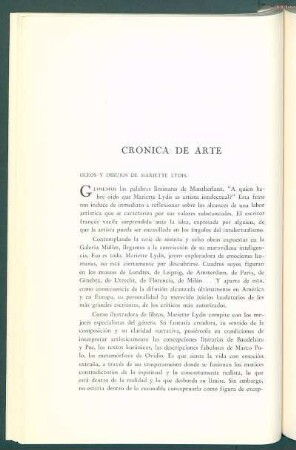Crónica de arte