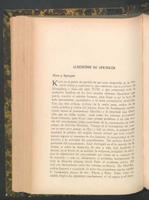 Alrededor de Spengler