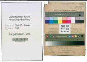 Entnazifizierung Emil Langensiepen , geb. 05.08.1891 (Kellner)