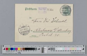Postkarte an Ida Dehmel