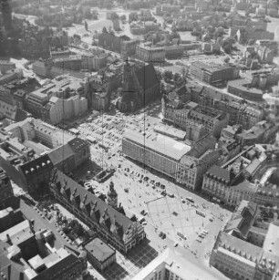 Marktplatz von Leipzig : Blickrichtung Südwesten zur Thomaskirche