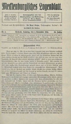 Nr. 5. Rostock, Sonntag, den 1. November 1914.