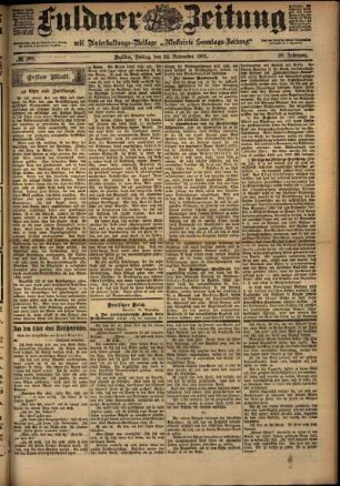 Erste Ausgabe vom Freitag, den 22. November 1901.