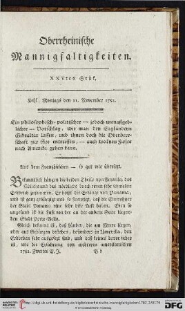 Oberrheinische Mannigfaltigkeiten : eine gemeinnützige Wochenschrift