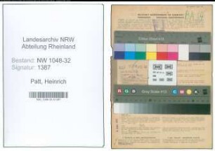 Entnazifizierung Heinrich Patt , geb. 16.10.1893 (Beamter)
