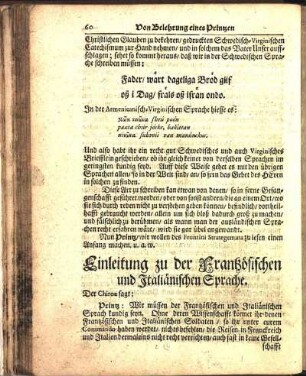 Einleitung zu der Frantzösischen und Italiänischen Sprache.